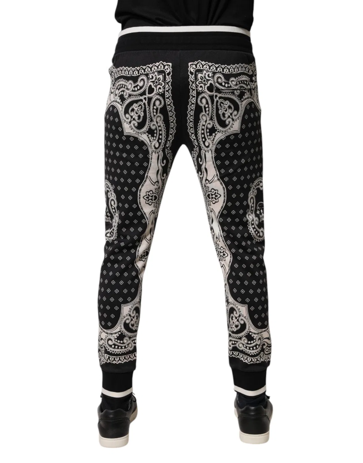 Мужские джоггеры с принтом бандана Jogger Pants Dolce & Gabbana, Black and White — фото 4