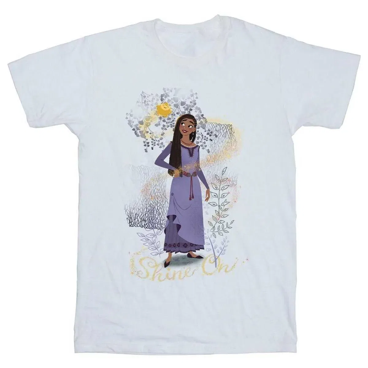 Детская хлопковая футболка Shine on Asha Standing Wish, White