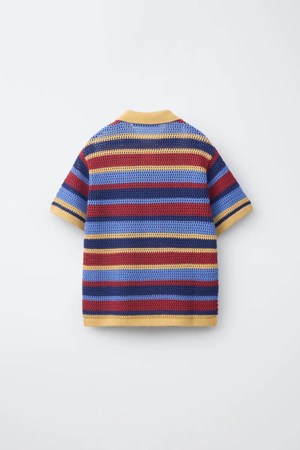 Полосатая вязаная крючком рубашка-поло ZARA, Multicoloured — фото 2