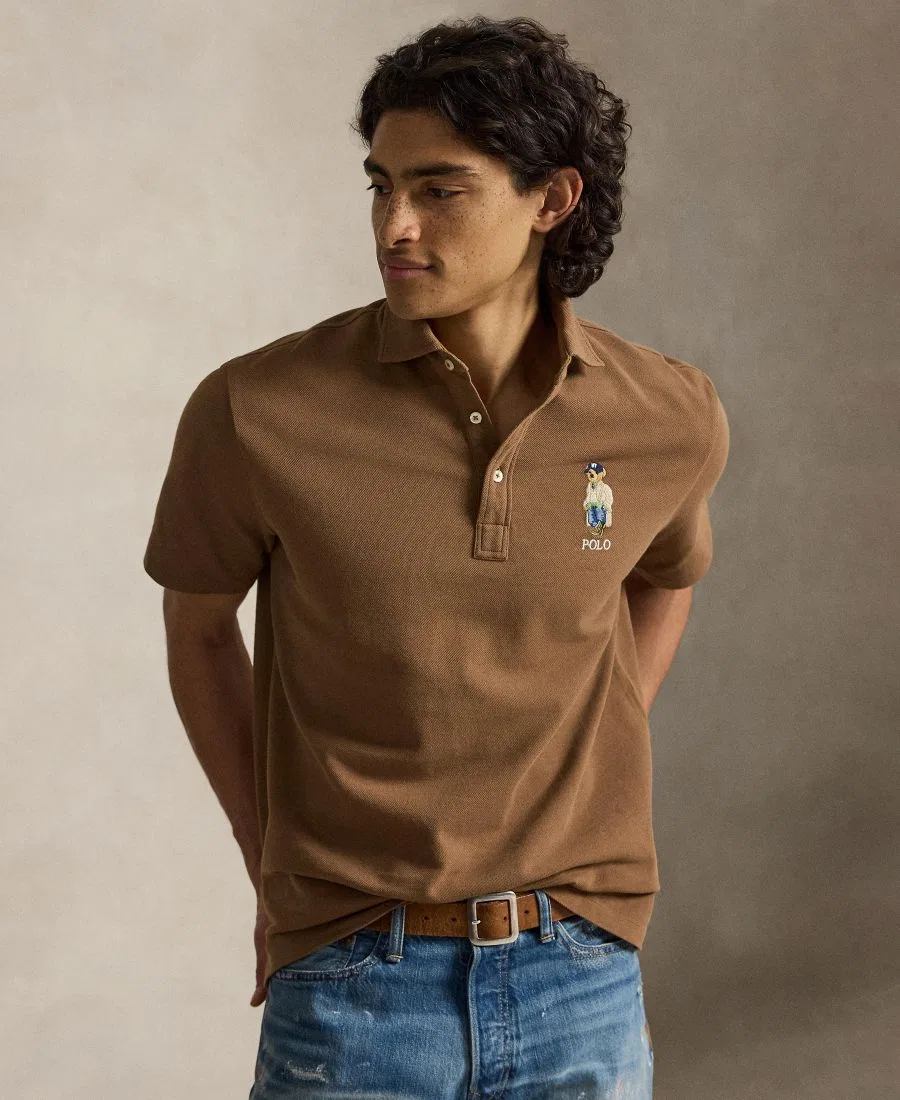 Классическая поло с Polo Bear из хлопка Polo Ralph Lauren, Luggae Brown- Heritage Brown