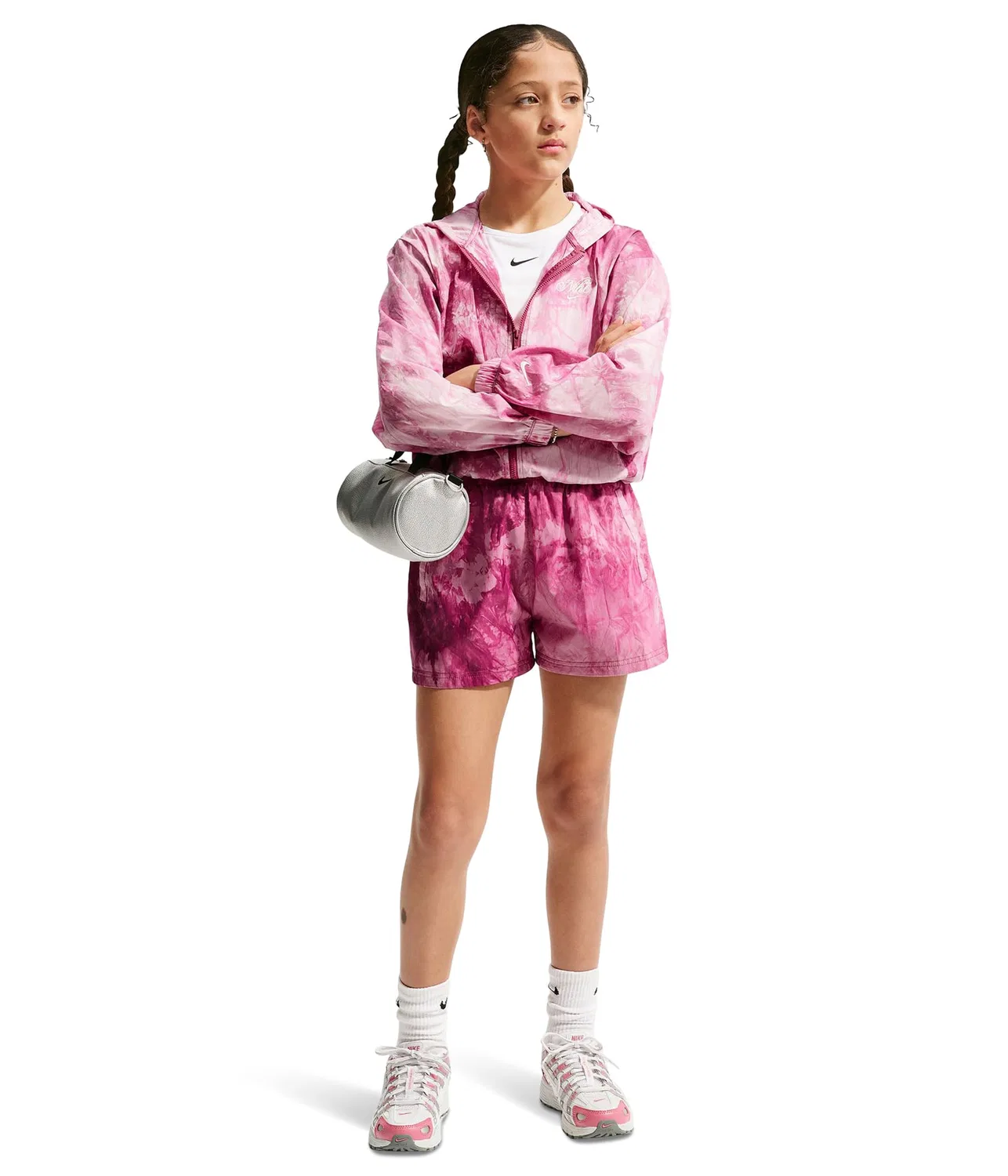 Тканые шорты Sportswear Club (для детей постарше) Nike Kids, Sweet Beet/Soft Pearl