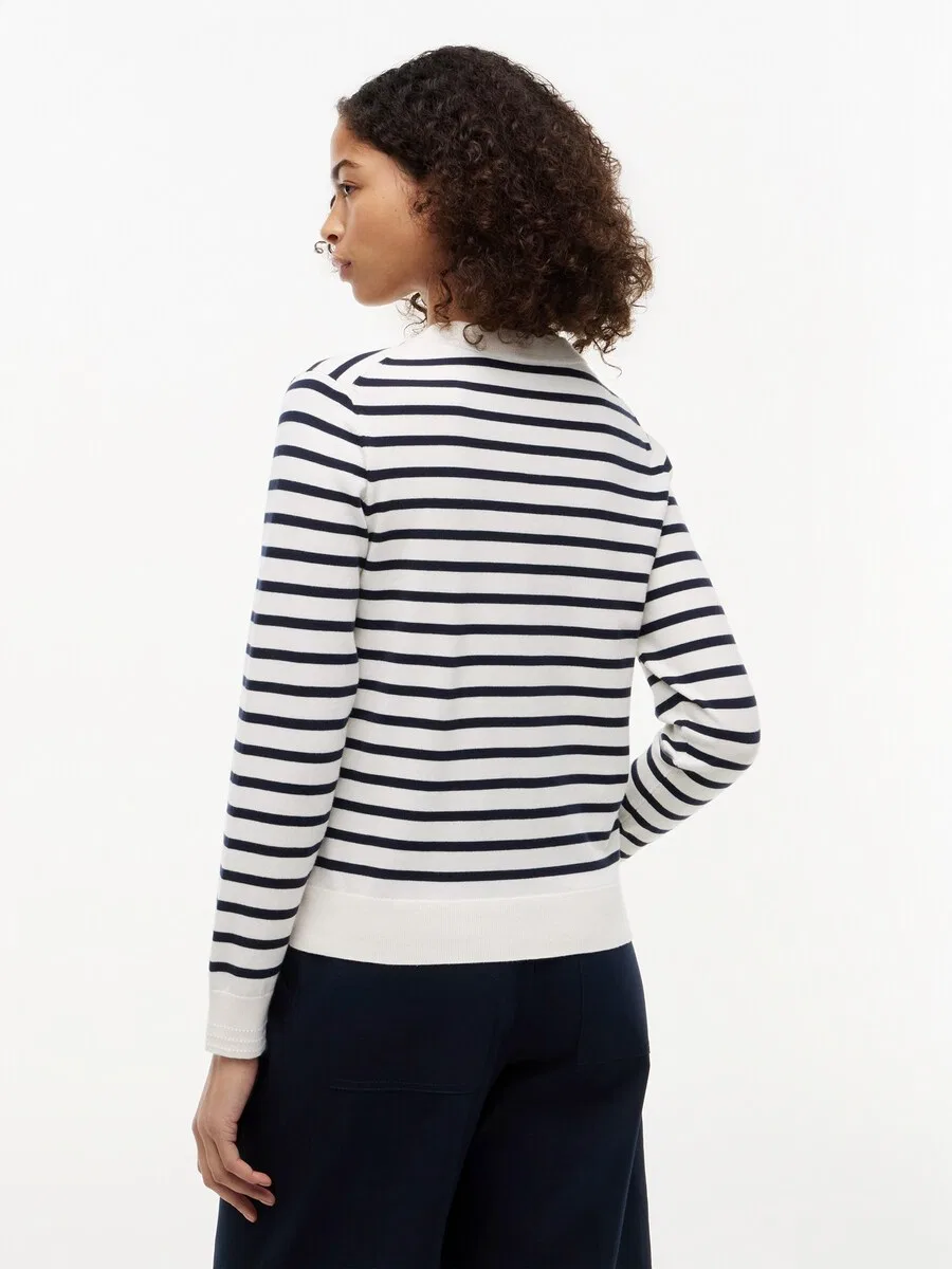 Вязаный кардиган TOMMY HILFIGER 'Fine' светло-бежевого цвета — фото 4