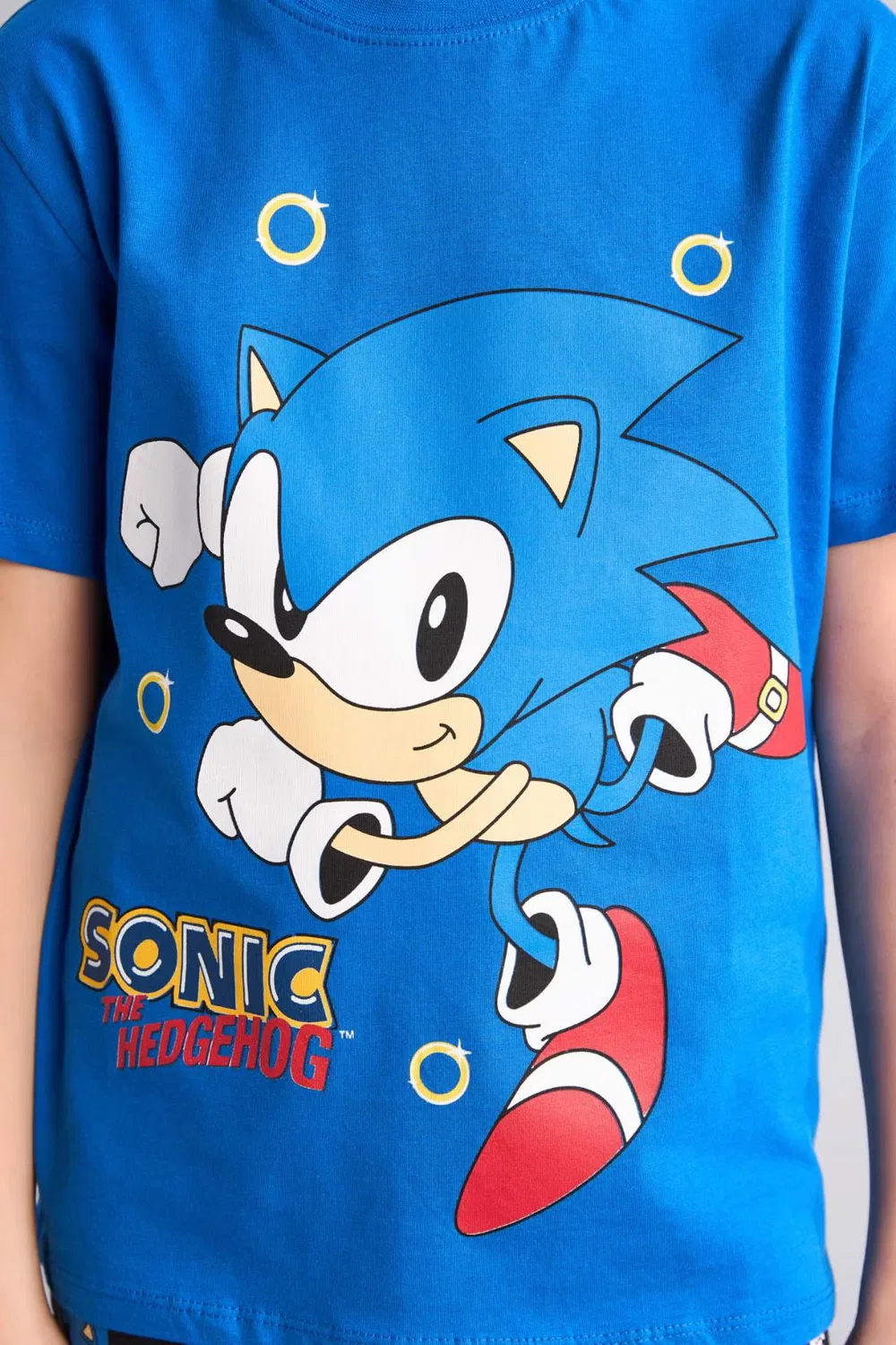 Комплект пижамы с принтом Sonic the Hedgehog Defacto, синий — фото 4
