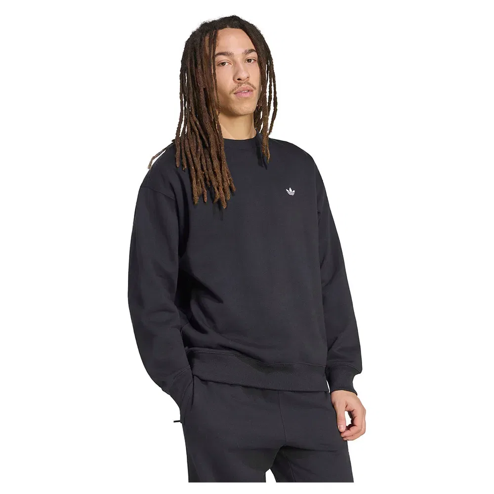 Свитшот свободного кроя Trefoil Essentials Loose Crew Adidas Originals, черный