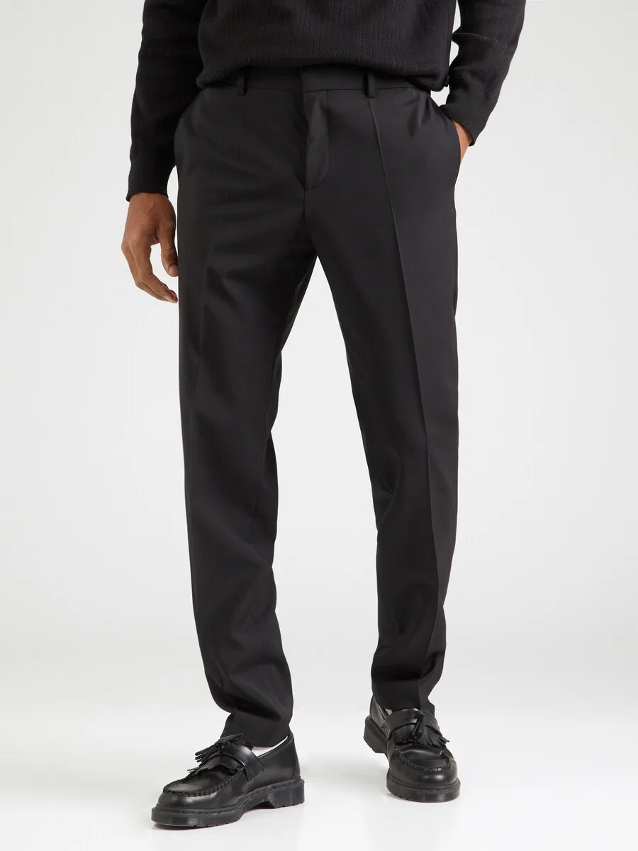 Брюки BOSS Regular Pleated Pants 'Genius' черного цвета — фото 3