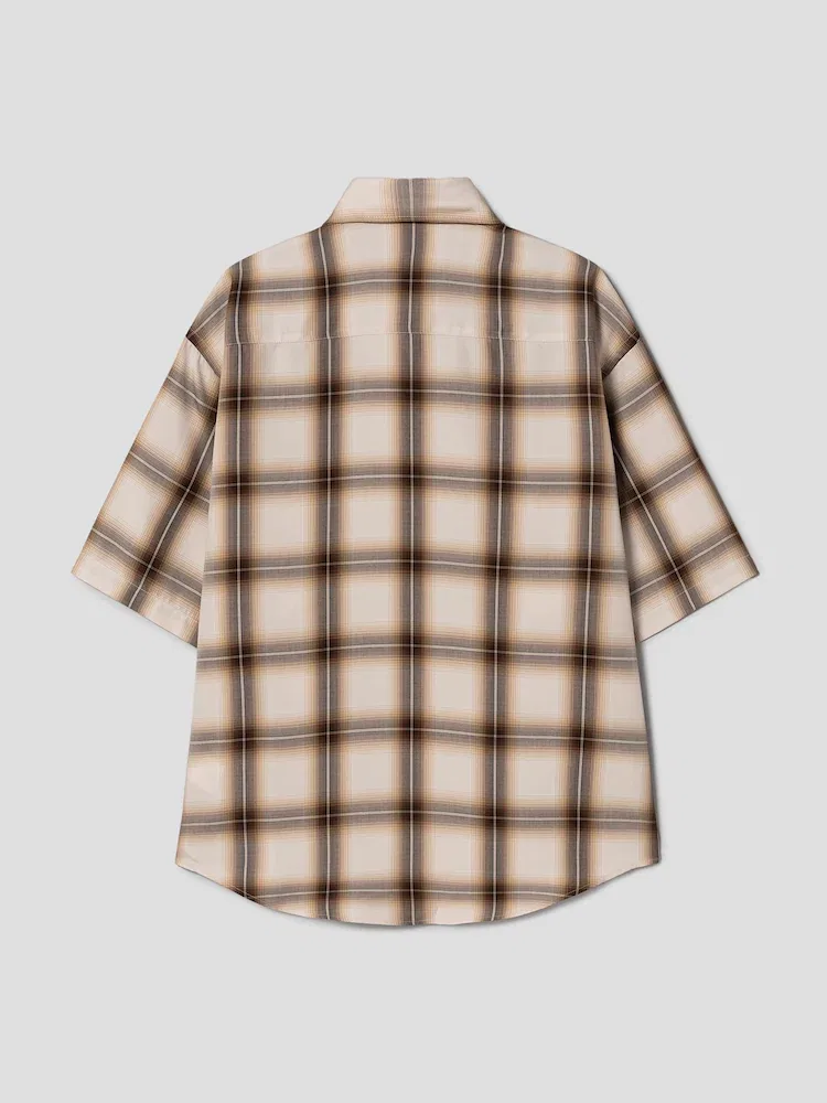 Рубашка с коротким рукавом Boxy Shirt AMI PARIS, Beige — фото 2