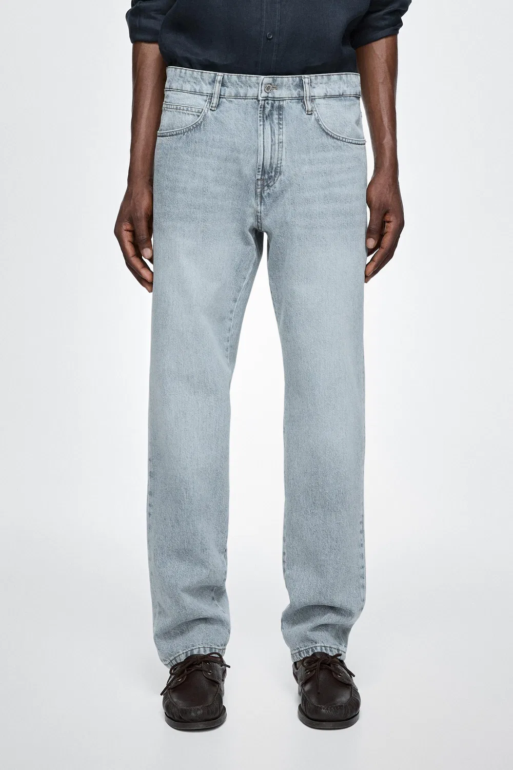 Хлопковые джинсы зауженного кроя Massimo Dutti, Medium Blue — фото 2