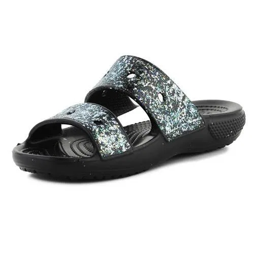 Детские сандалии с блестками Classic Glitter Crocs, Schwarz — фото 2