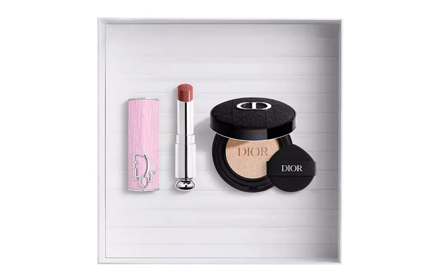 Женский набор косметики с помадой и тональным кремом DIOR, Rose Pink