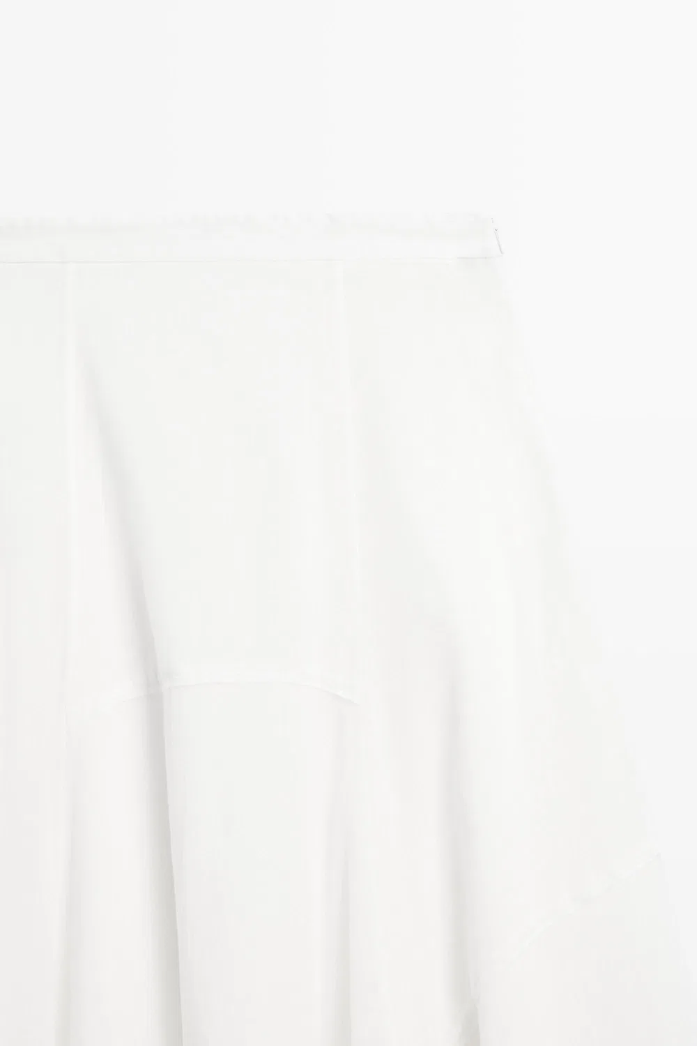 Юбка Massimo Dutti, струящаяся миди с декоративной вставкой, белый — фото 4