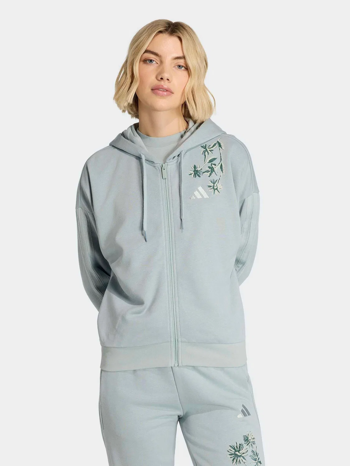 Худи с капюшоном Essentials 3-Stripes adidas, зеленый