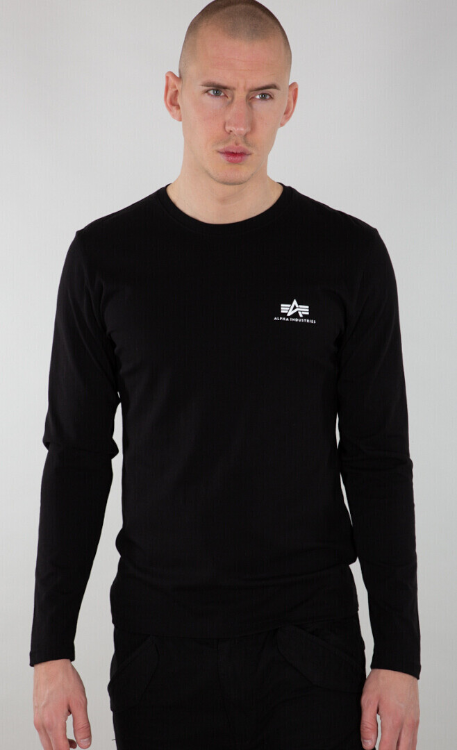 

Рубашка Alpha Industries Back Print Heavy с длинными рукавами, черно-белая