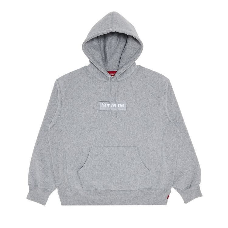 

Толстовка Supreme Box Logo Hooded Sweatshirt Heather Grey, серый