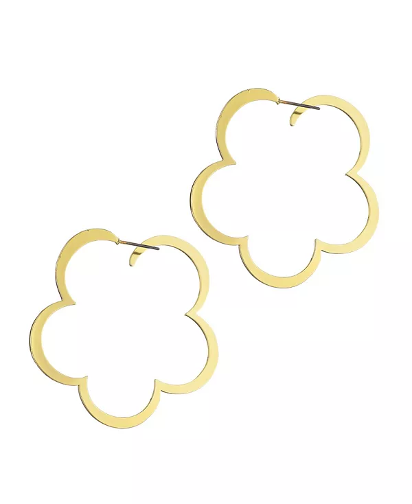 

Золотые серьги-кольца в форме клевера Adornia, gold