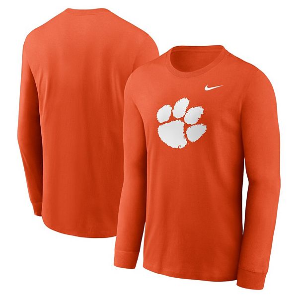 

Мужская оранжевая футболка с длинным рукавом Clemson Tigers Primary Logo Nike