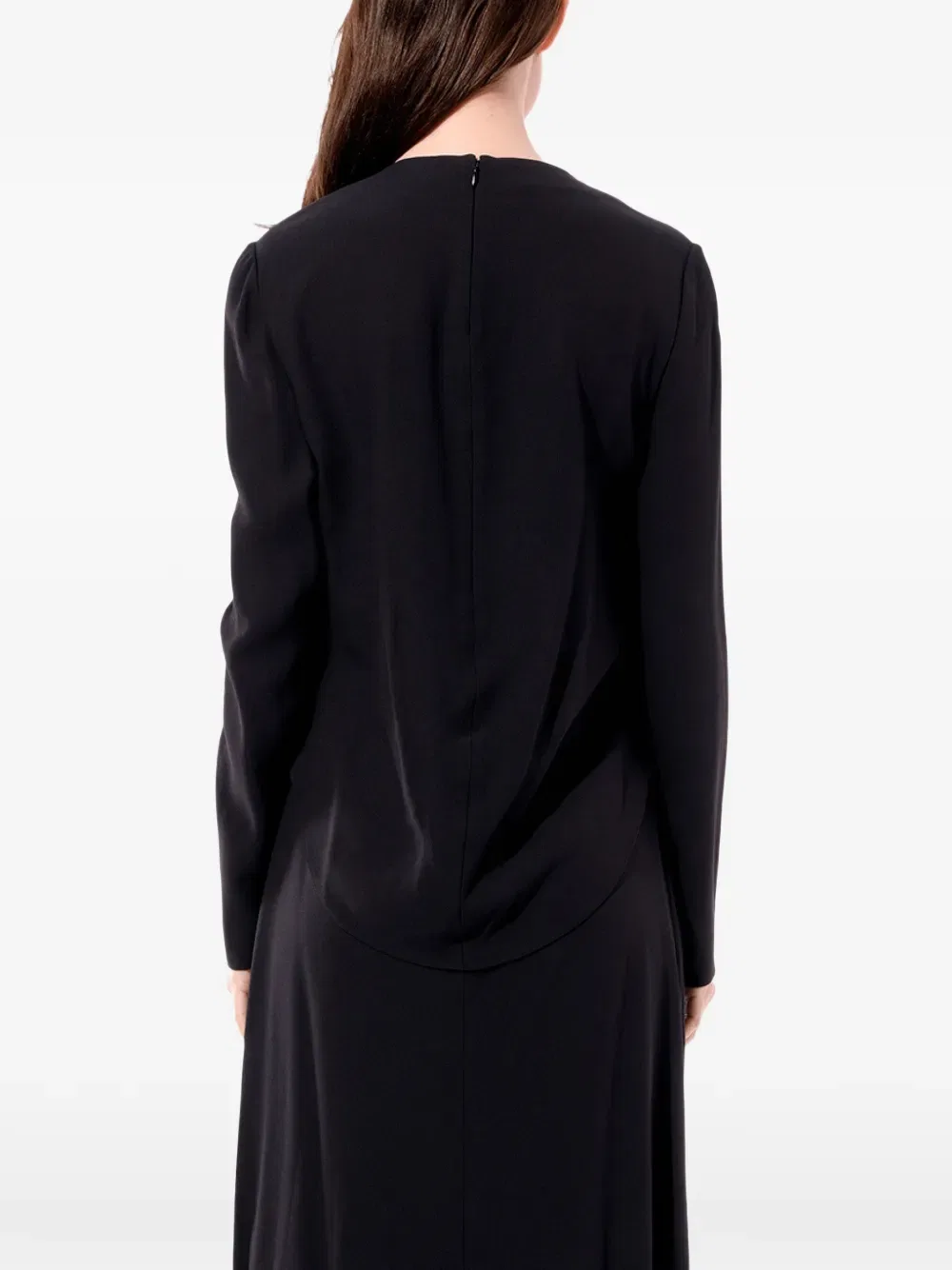 Платье с драпировкой и длинными рукавами Balenciaga, черный — фото 4