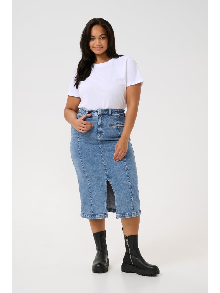 

Юбка длиной до колена KAFFE curve, цвет medium blue denim