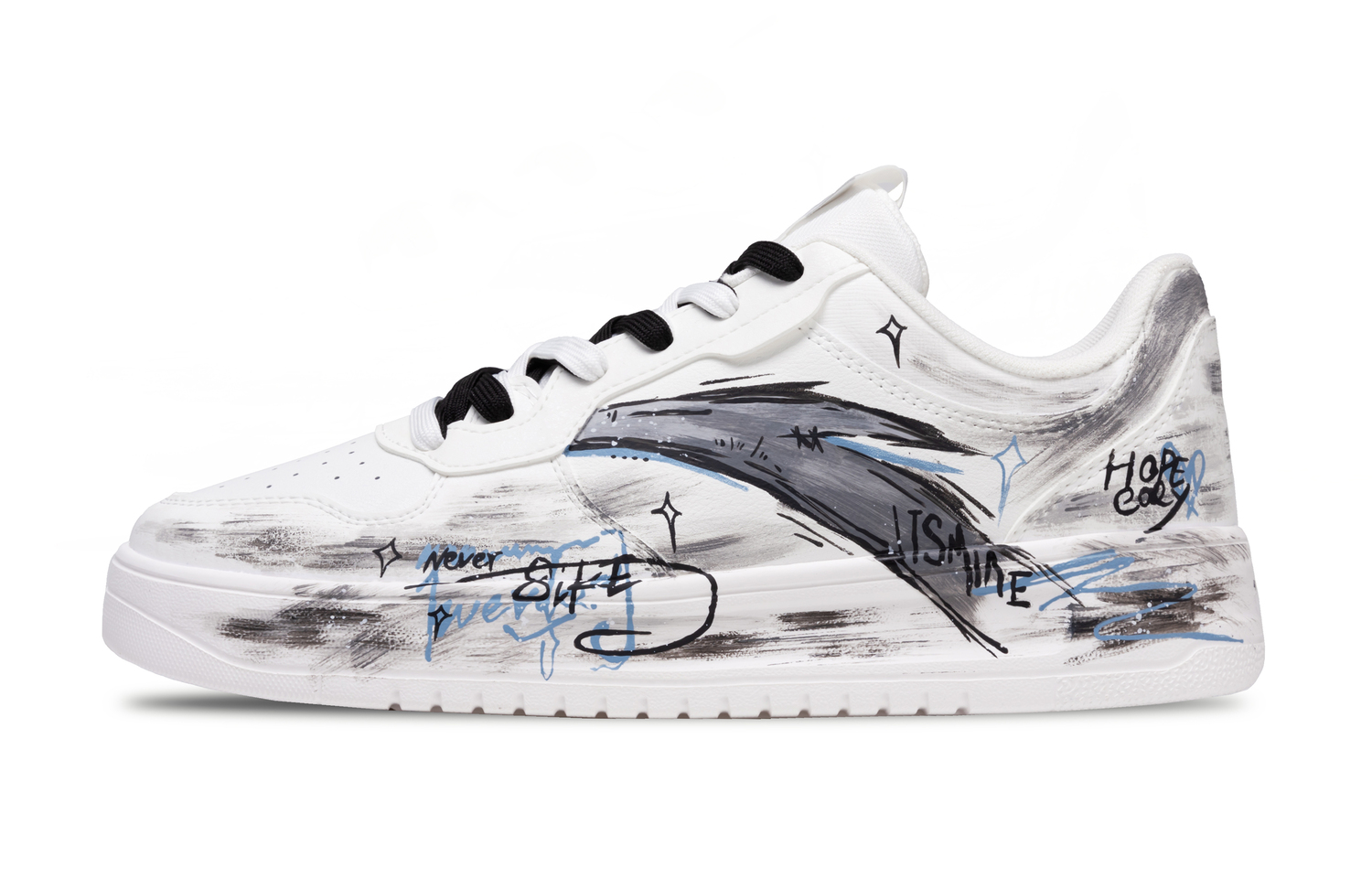 

ANTA Мужские низкие скейтбордские кроссовки Relaxed Coverage Slip Resistant And Abrasion Resistant белые черные