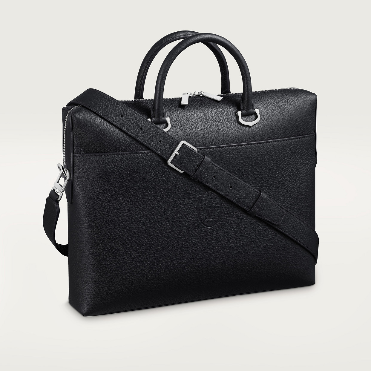

Мужская деловая сумка Cartier Porte-documents petit modèle, Must de Cartier, черная телячья кожа