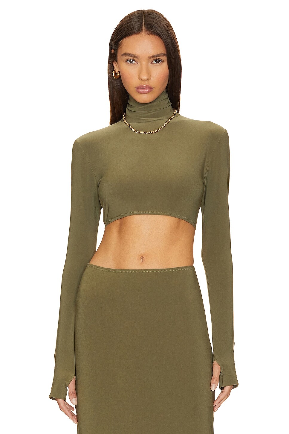 

Топ Norma Kamali Slim Fit Turtle, милитари