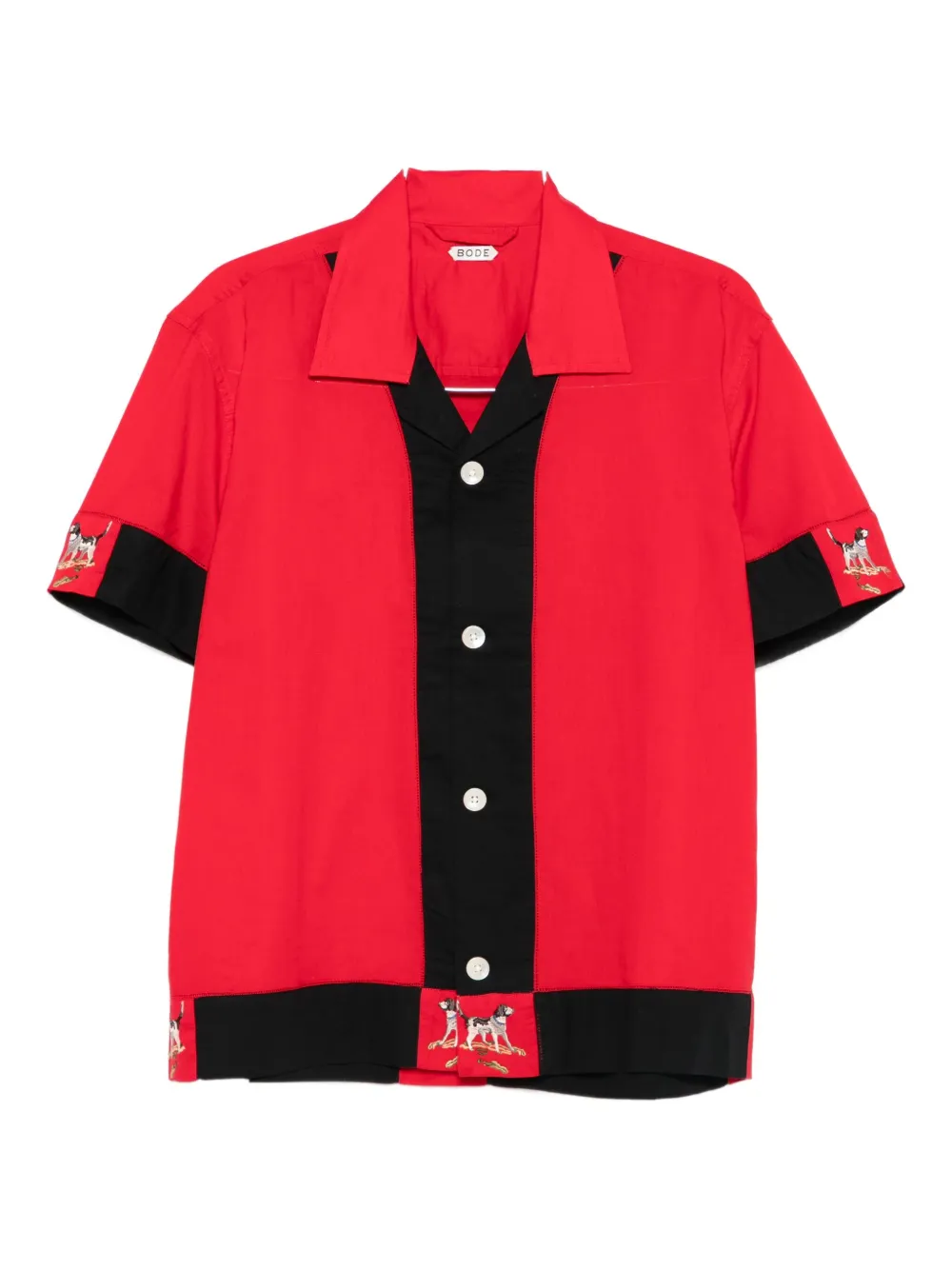 

Рубашка с панелями и принтом с изображением собак BODE, красный