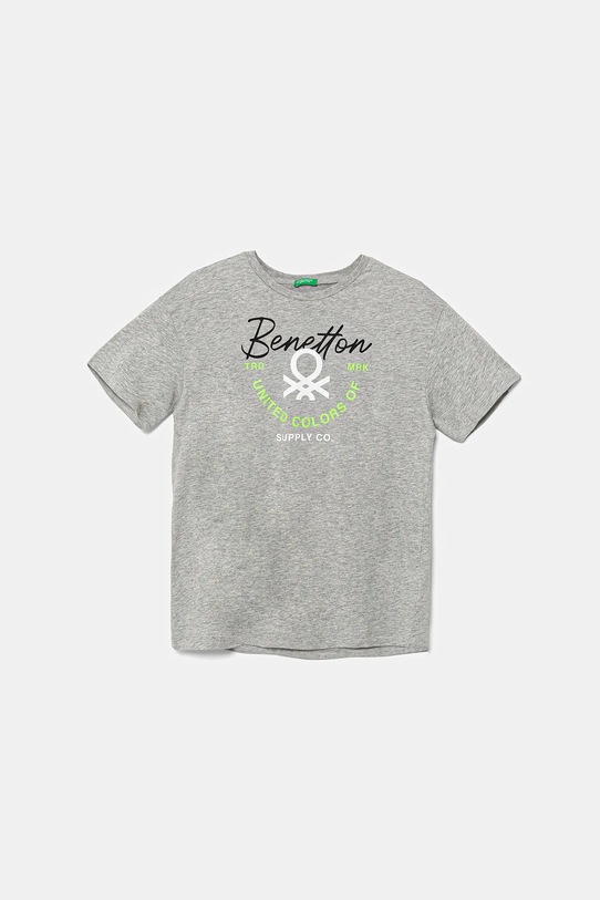

Детская хлопковая футболка United Colors Of Benetton, серый