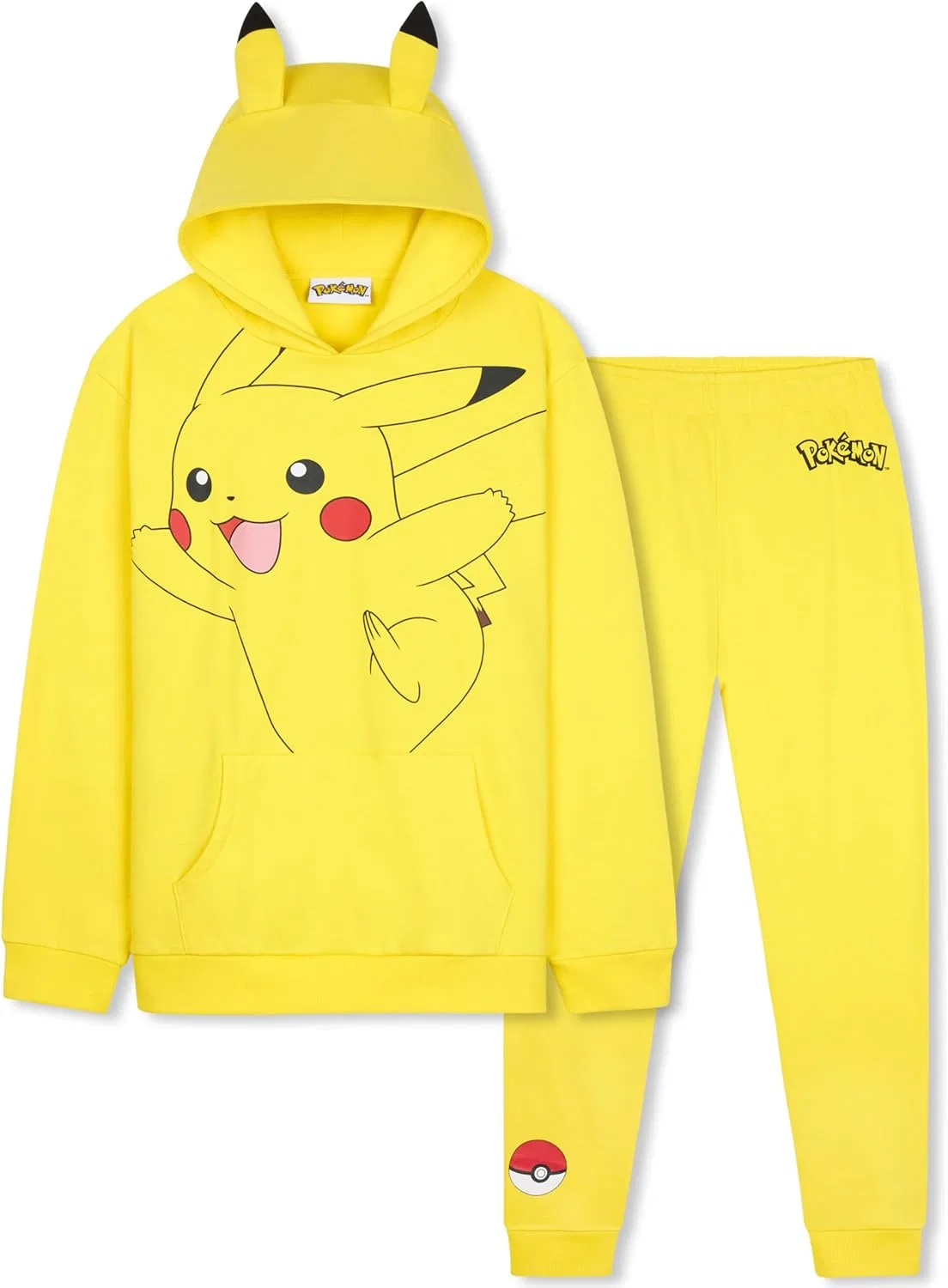 Детский спортивный костюм с капюшоном Pokémon, 2 предмета, Yellow Pikachu