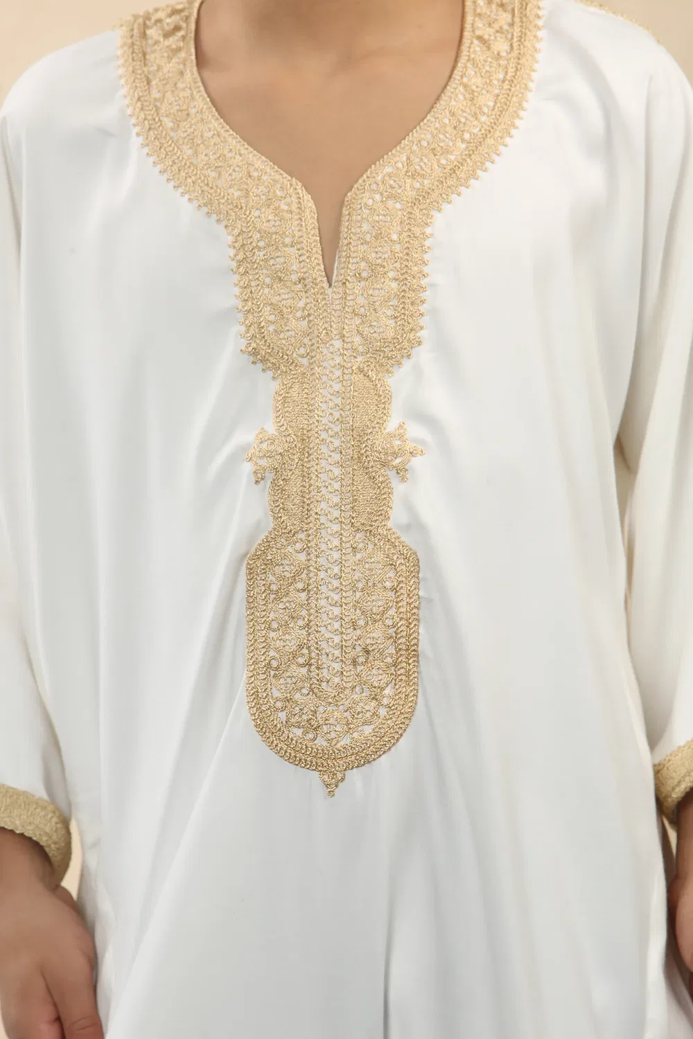 Arabic Thobes Детский белый марокканский халат для мальчиков Тобе Джубба Ид Джеллаба Гандура — фото 4