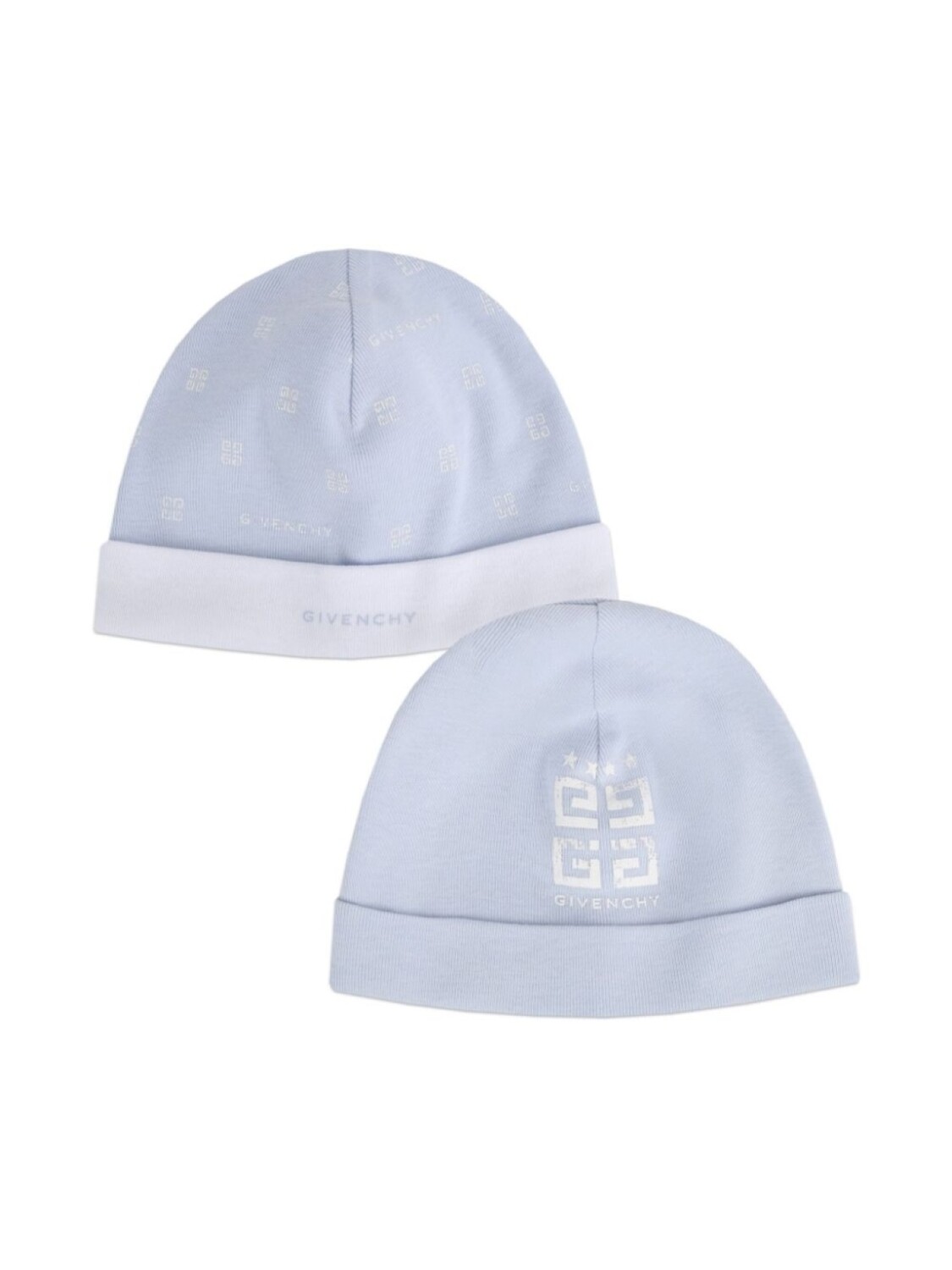 

Givenchy Kids комплект из двух шапок с логотипом, синий