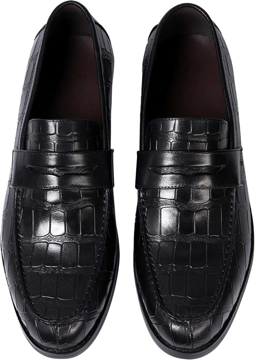 

Мужские лоферы Santimon Mens Penny, формальные туфли на утяжке, из натуральной кожи с закругленным носком, мокасины для бизнеса и повседневной носки, для выпускного, свадьбы, комфортные модные туфли под смокинг для мужчин, черный