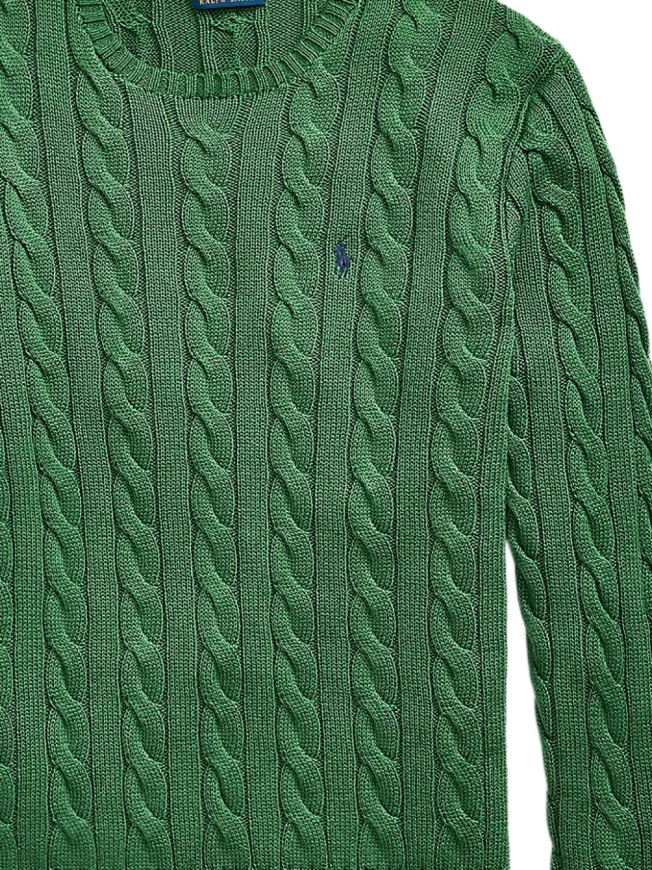 Polo Ralph Lauren свитер фактурной вязки, зеленый — фото 2