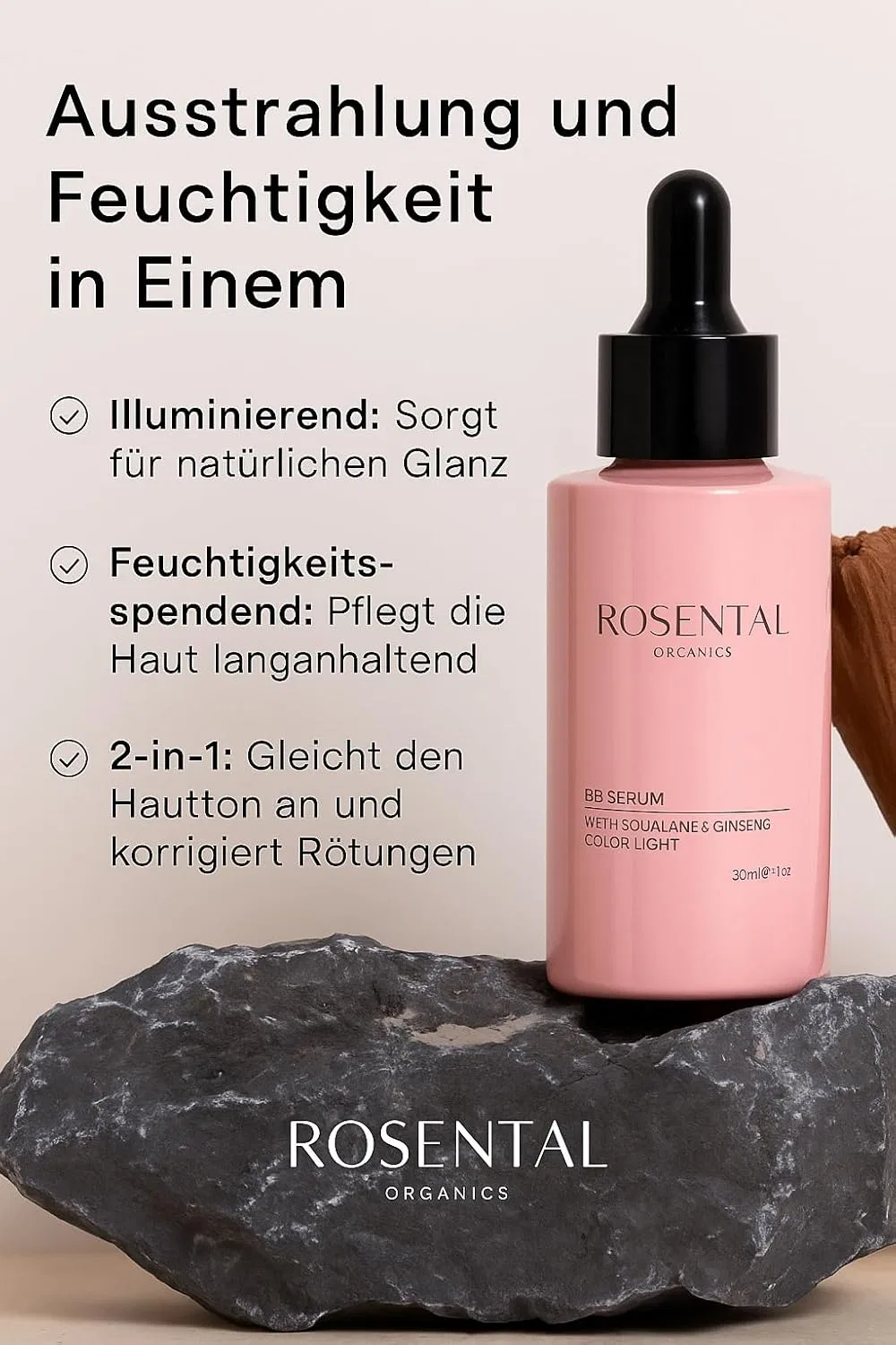 Сыворотка Rosental — Тонирующая BB- для лица «BB Serum» (Medium) от Organics , Medium, 30 мл — фото 2