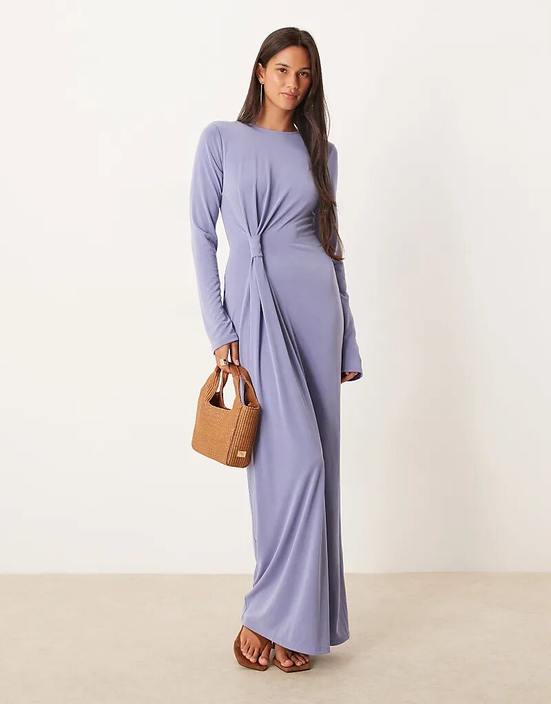 

Платье макси ASOS DESIGN с перекрученным узлом в сине-фиолетовом цвете