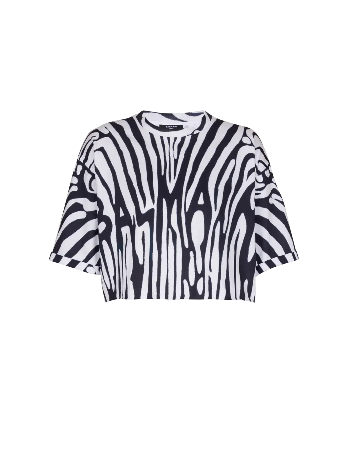 

Футболка Balmain с зебровым принтом, белый