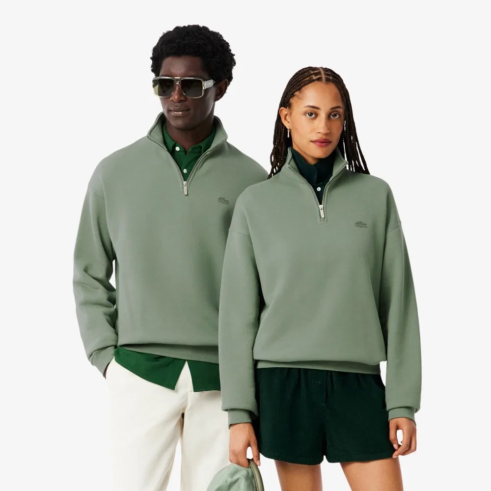 Мужской свободный пуловер на молнии из 100% хлопка от Lacoste