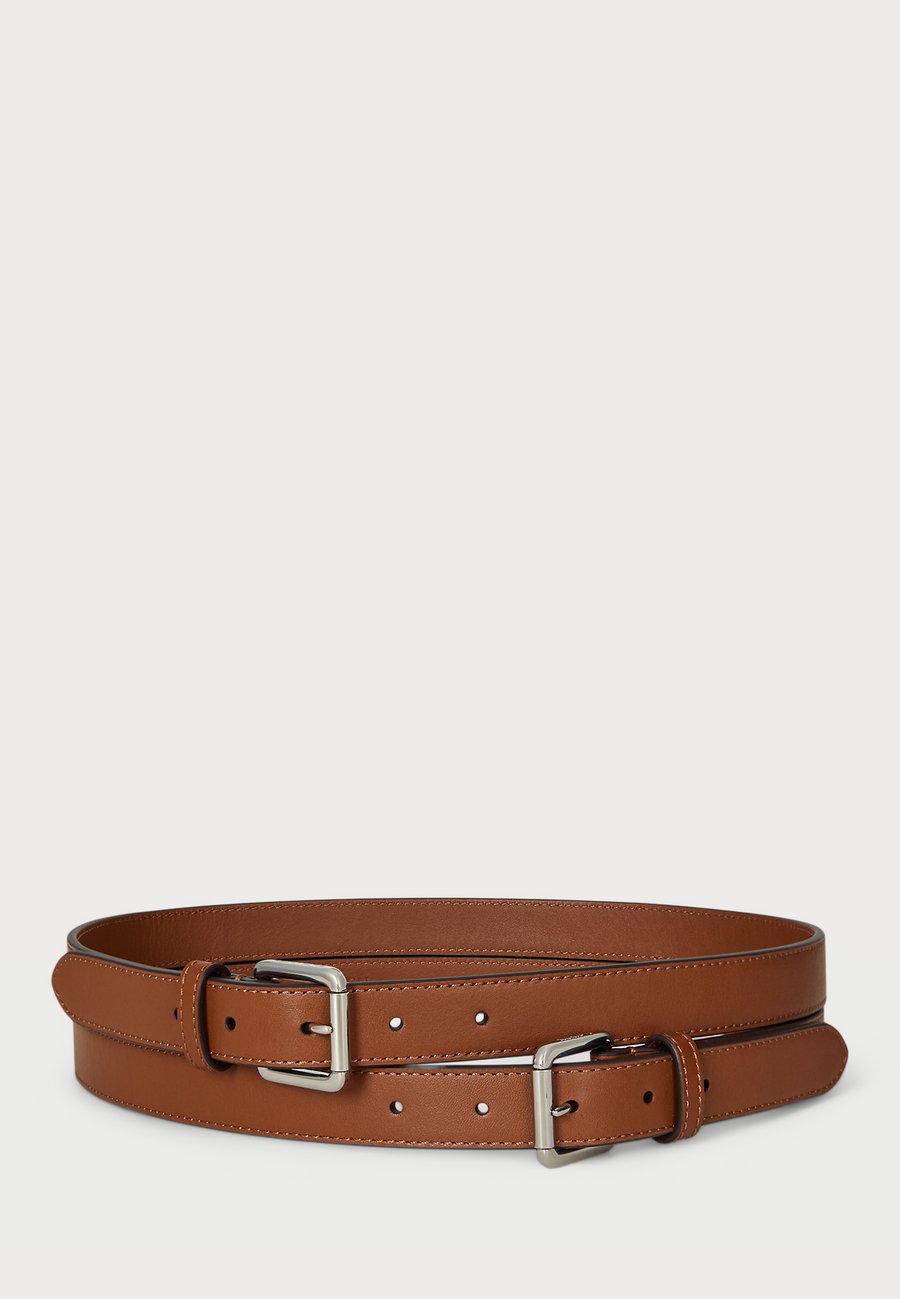 

Ремень Lauren Ralph Lauren LEATHER DOUBLE BUCKLE STACKED WIDE BELT, Brown