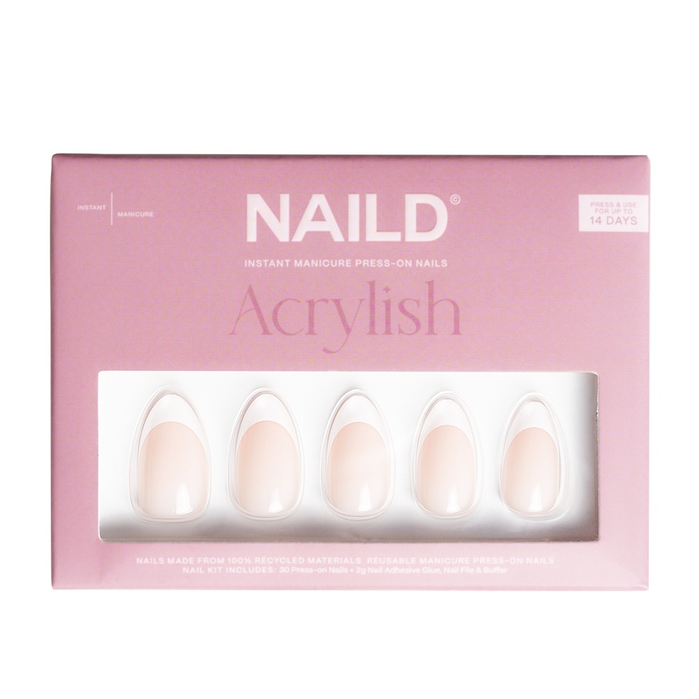 

Искусственные ногти french acrylish Naild, white almond