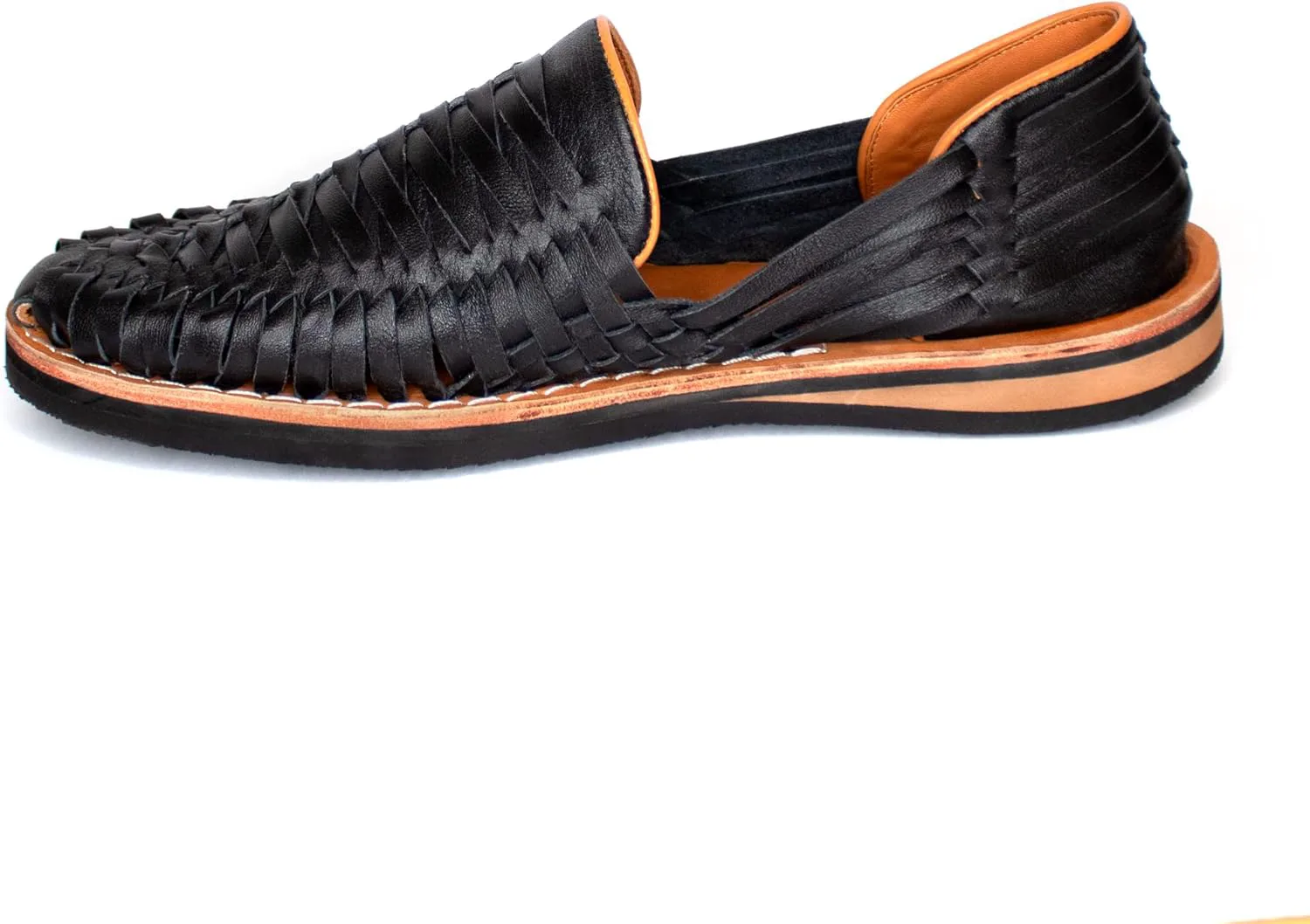 Men's Huarache Сандалии, Mexican Huaraches for Men, Handwoven Premium Leather Сандалии OTeii, черный — фото 4