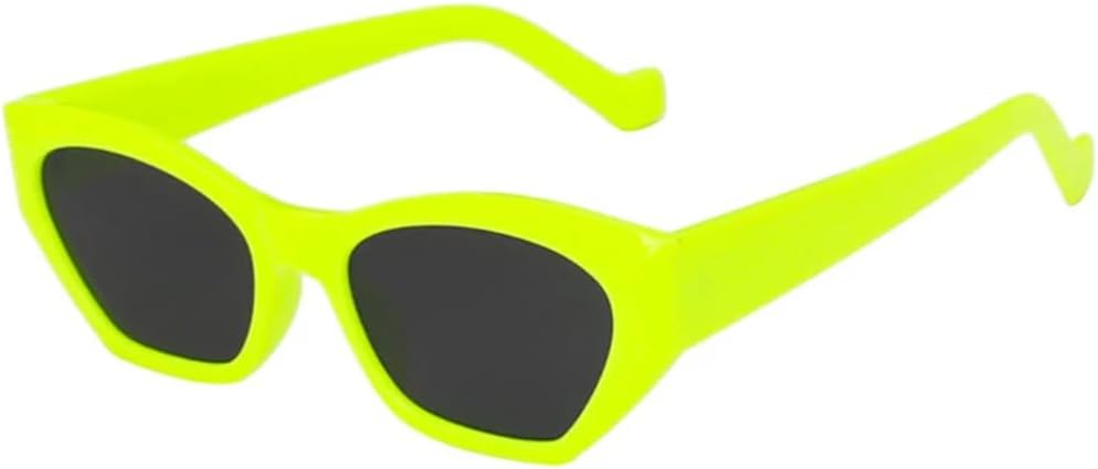 

Модные солнцезащитные очки «кошачий глаз» неправильной формы для женщин, винтажные, прозрачные, конфетных цветов, модные многоугольные очки для мужчин, защита от УФ-излучения UV400 UUPTTPL, Green Gray