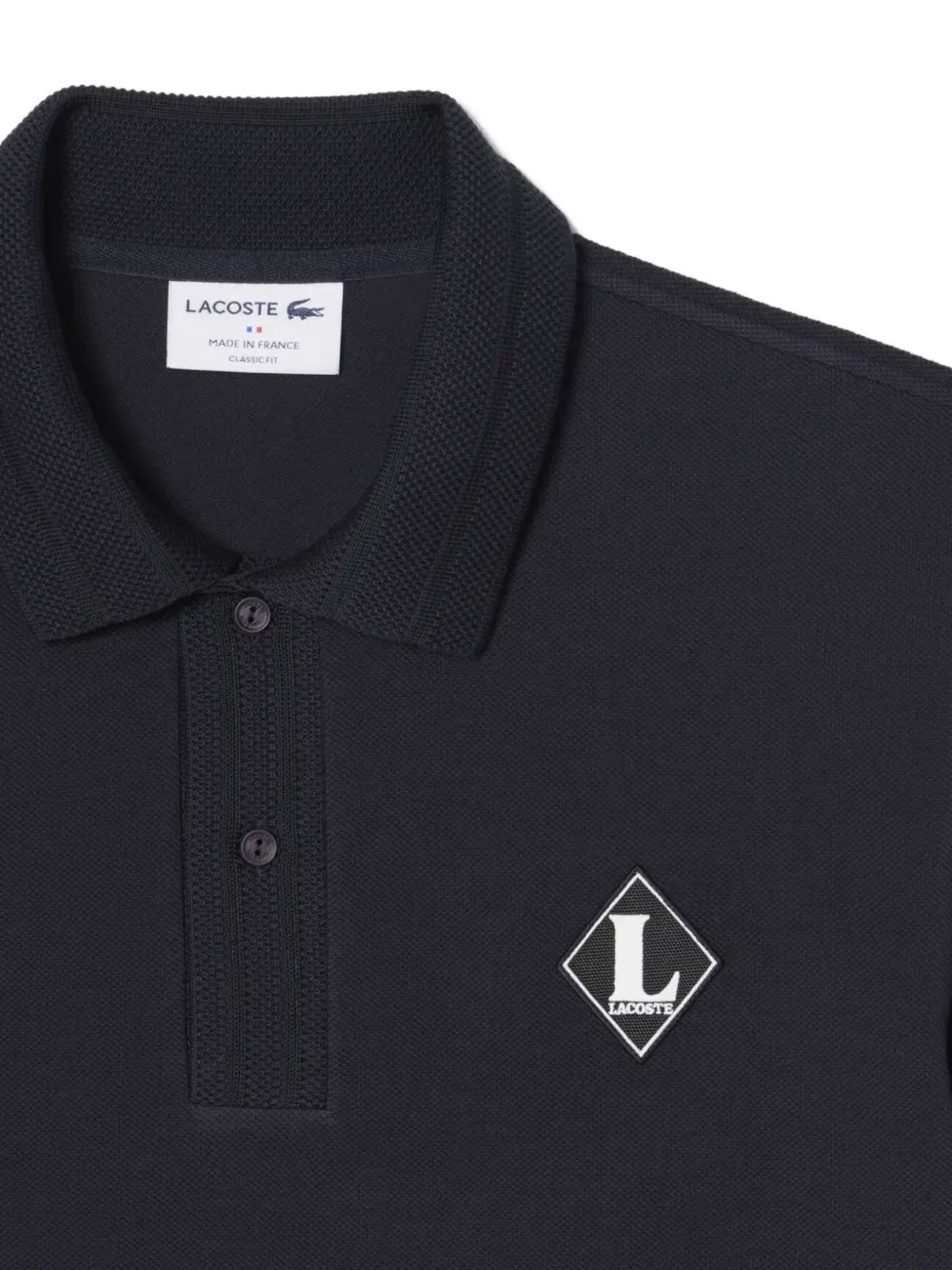 Рубашка-поло с коротким рукавом и логотипом Lacoste, черный — фото 3