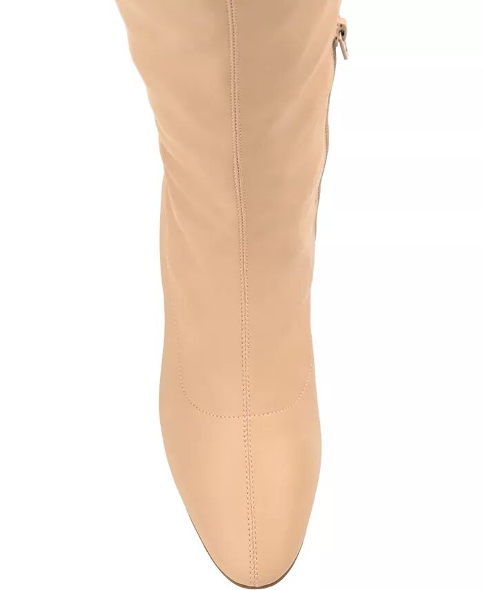 Женские сапоги Melika Wide Calf Journee Collection, коричневый/бежевый — фото 4