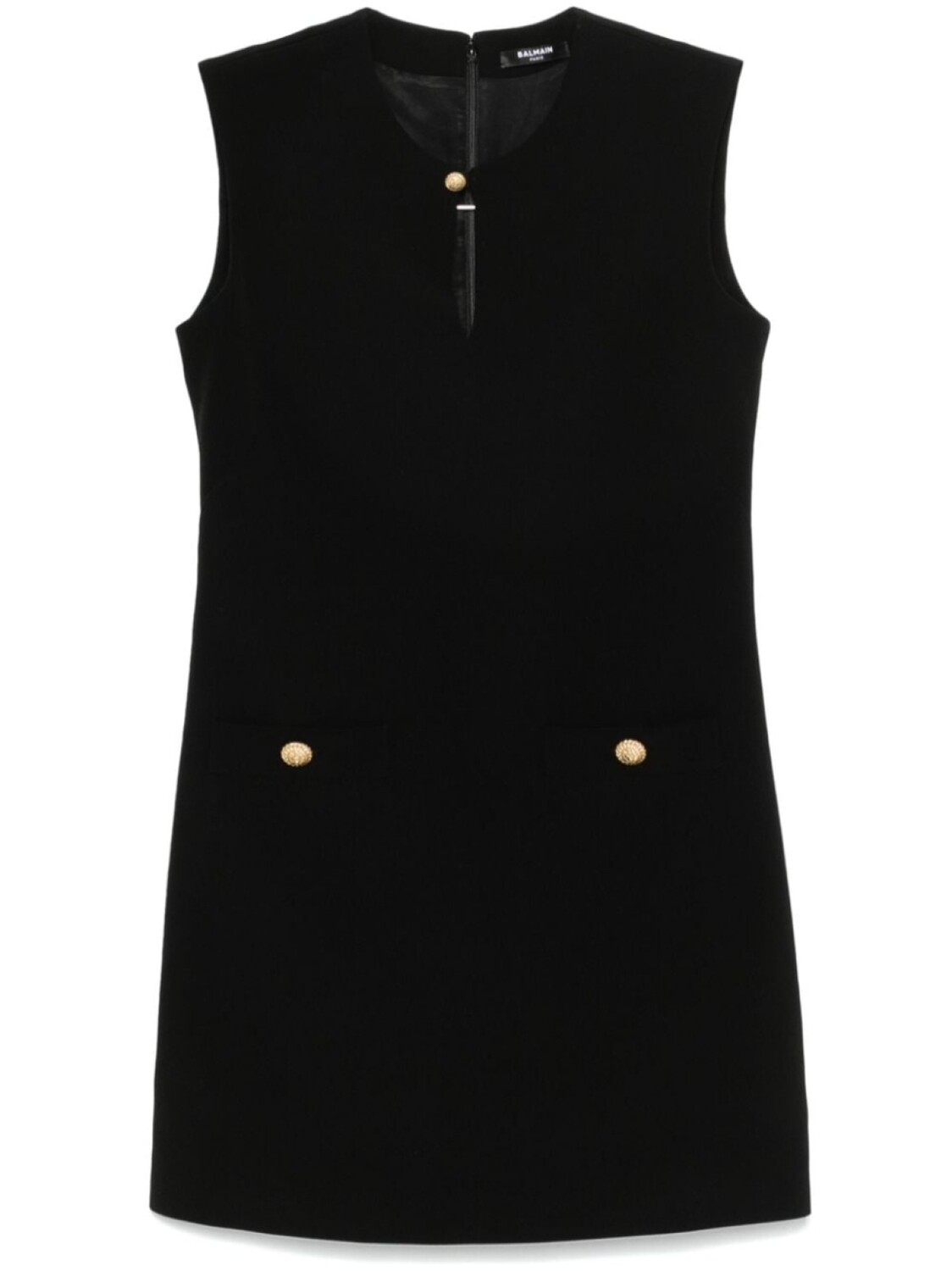 

Balmain креповое платье мини, черный