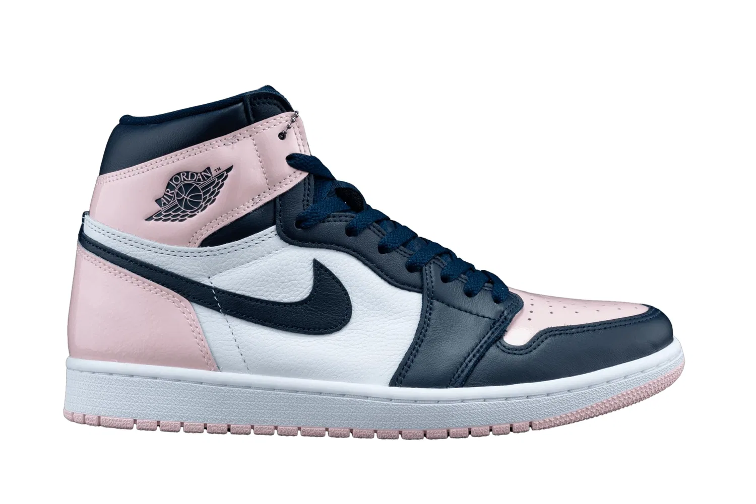 Детские кроссовки для девочек с высоким берцем, модель Air Jordan 1 Mid (Gs) NIKE, Bianco Nero Rosa