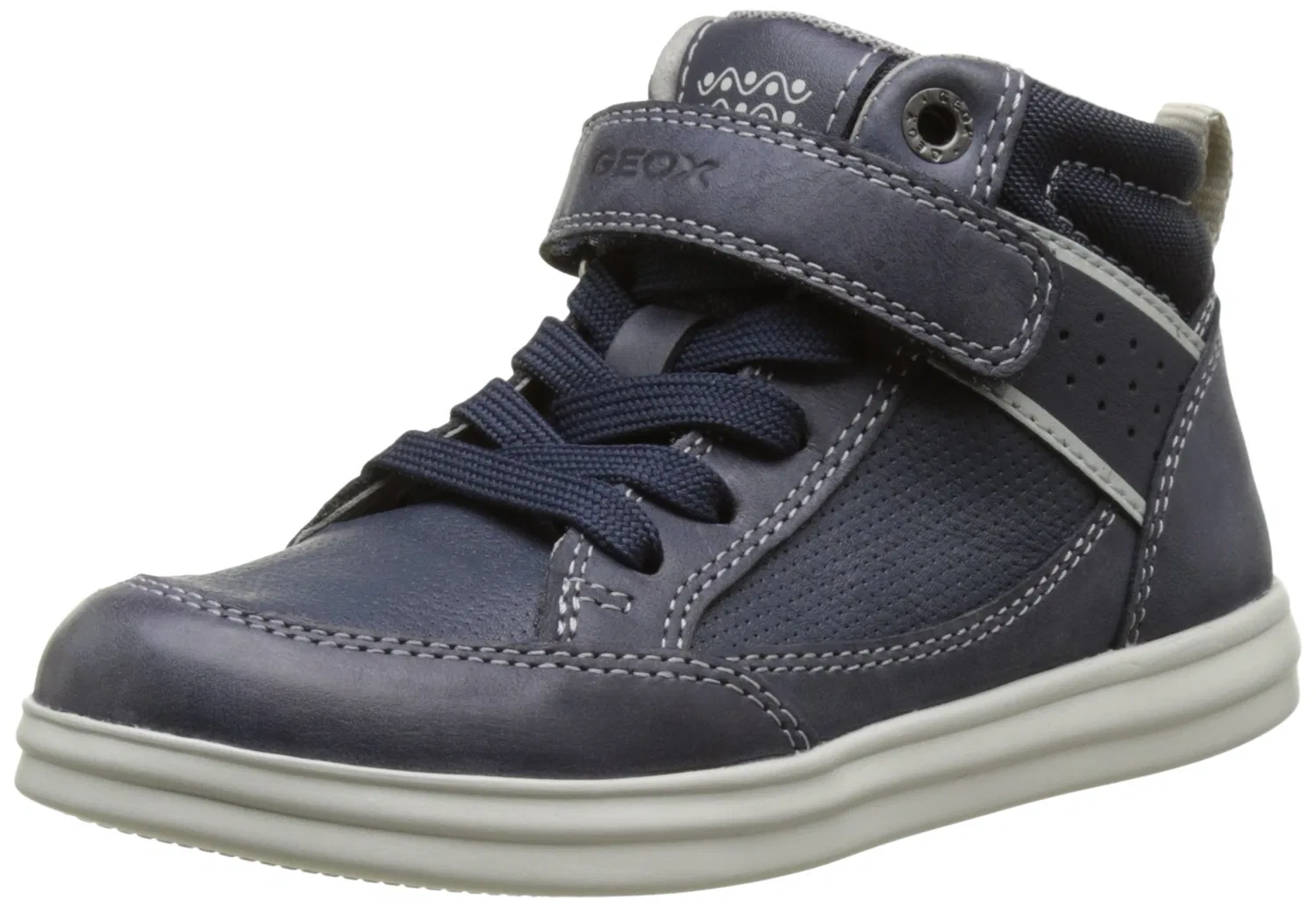 Детские кроссовки для мальчиков с высоким берцем J Anthor Boy I Geox, Navy Blue White
