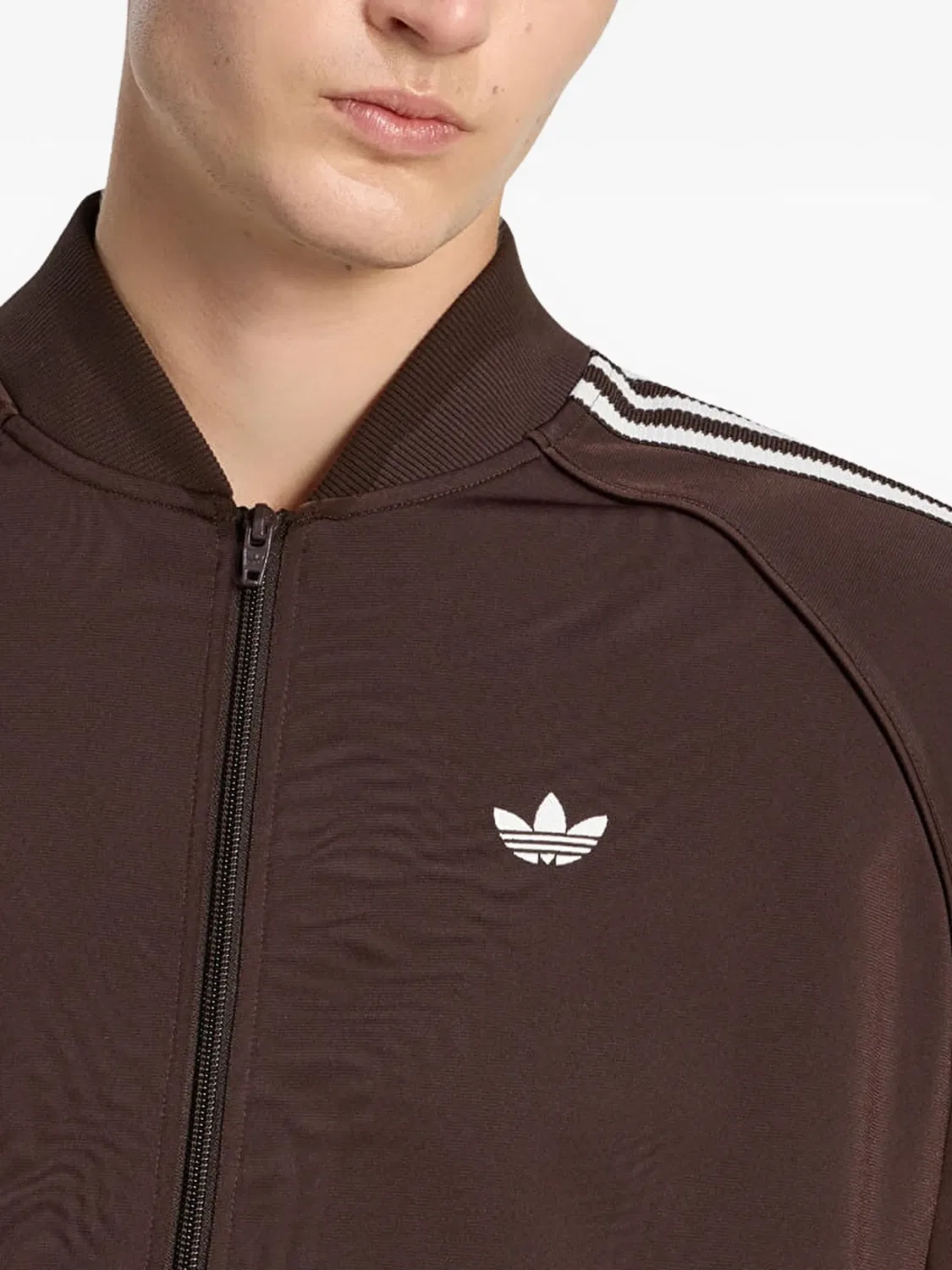 Трек-куртка Superstar коричневая Adidas, коричневый — фото 2