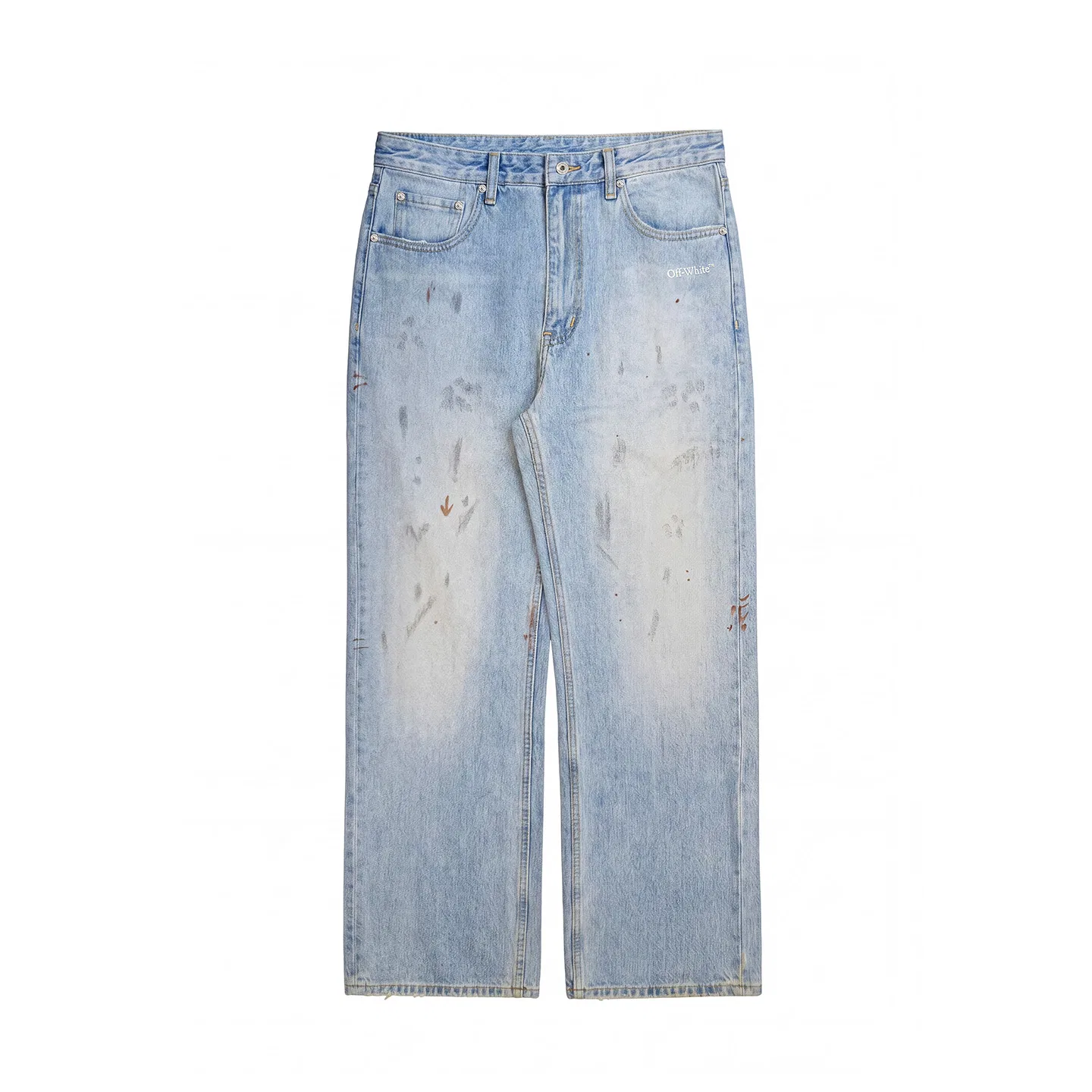 OFF-WHITE Детские джинсы-прямые умеренные OFF WHITE, Light Blue