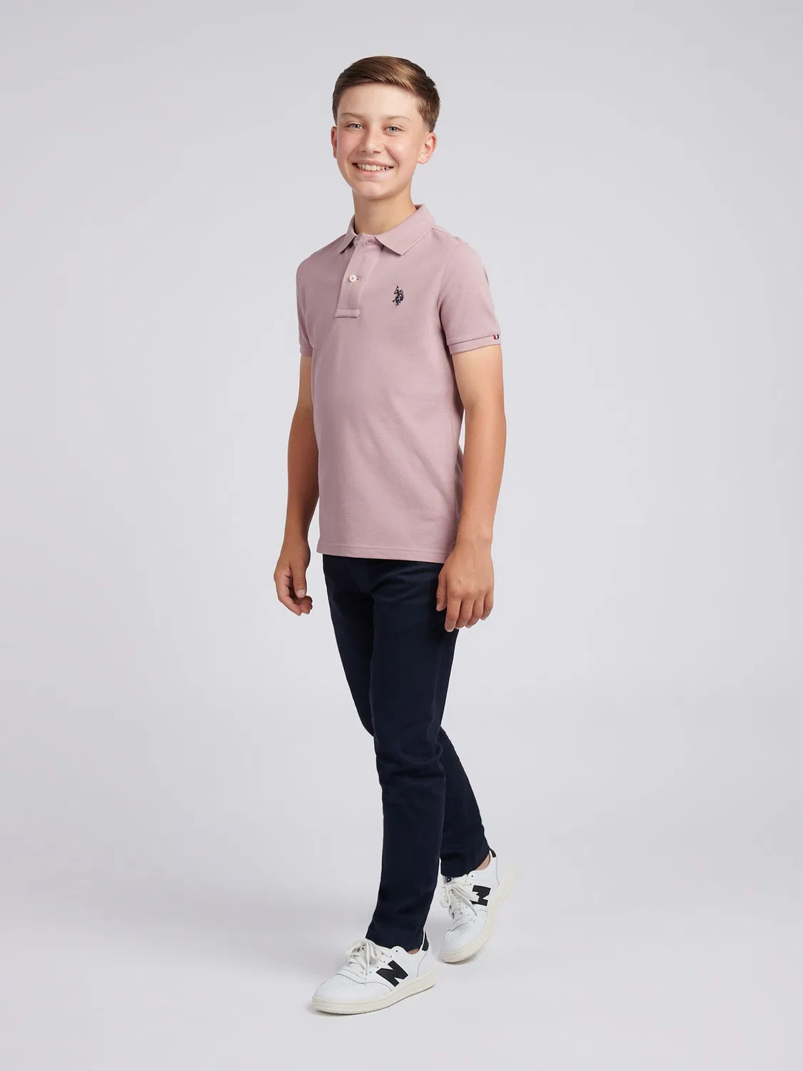 Поло U.S. Polo Assn. Double Horsemen, фиолетовый — фото 3