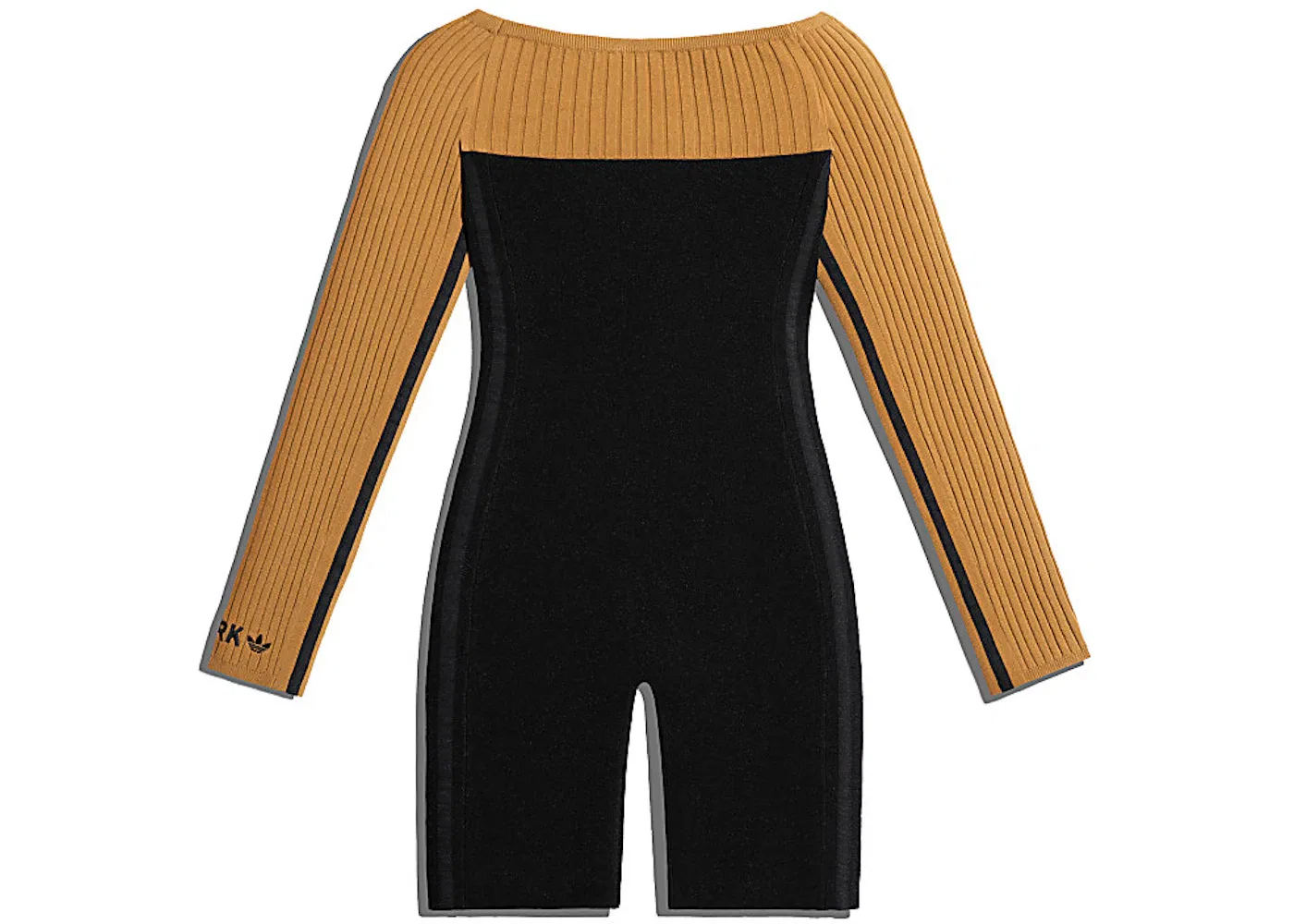 Женский комбинезон-корсет с длинным рукавом Ivy Park Long Sleeve Corset Playsuit Adidas, цвет Black/Mesa — фото 2