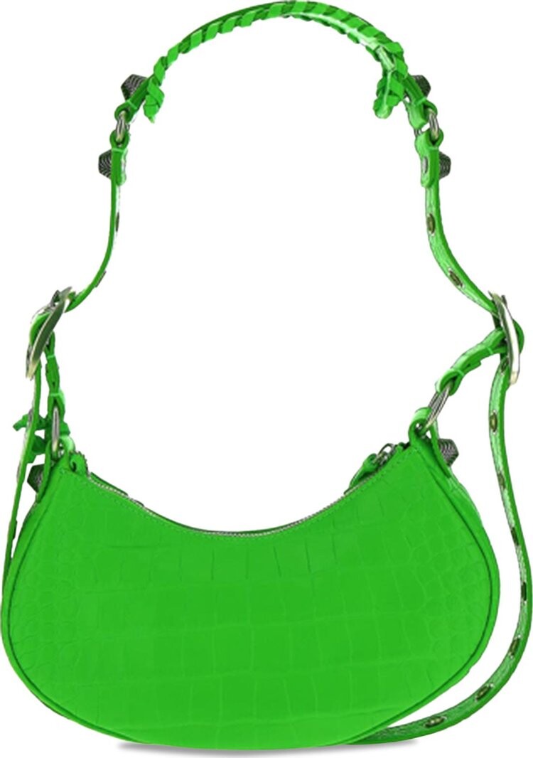 Сумка Balenciaga XS Le Cagole Shoulder Bag Acid Green, зеленый — фото 2
