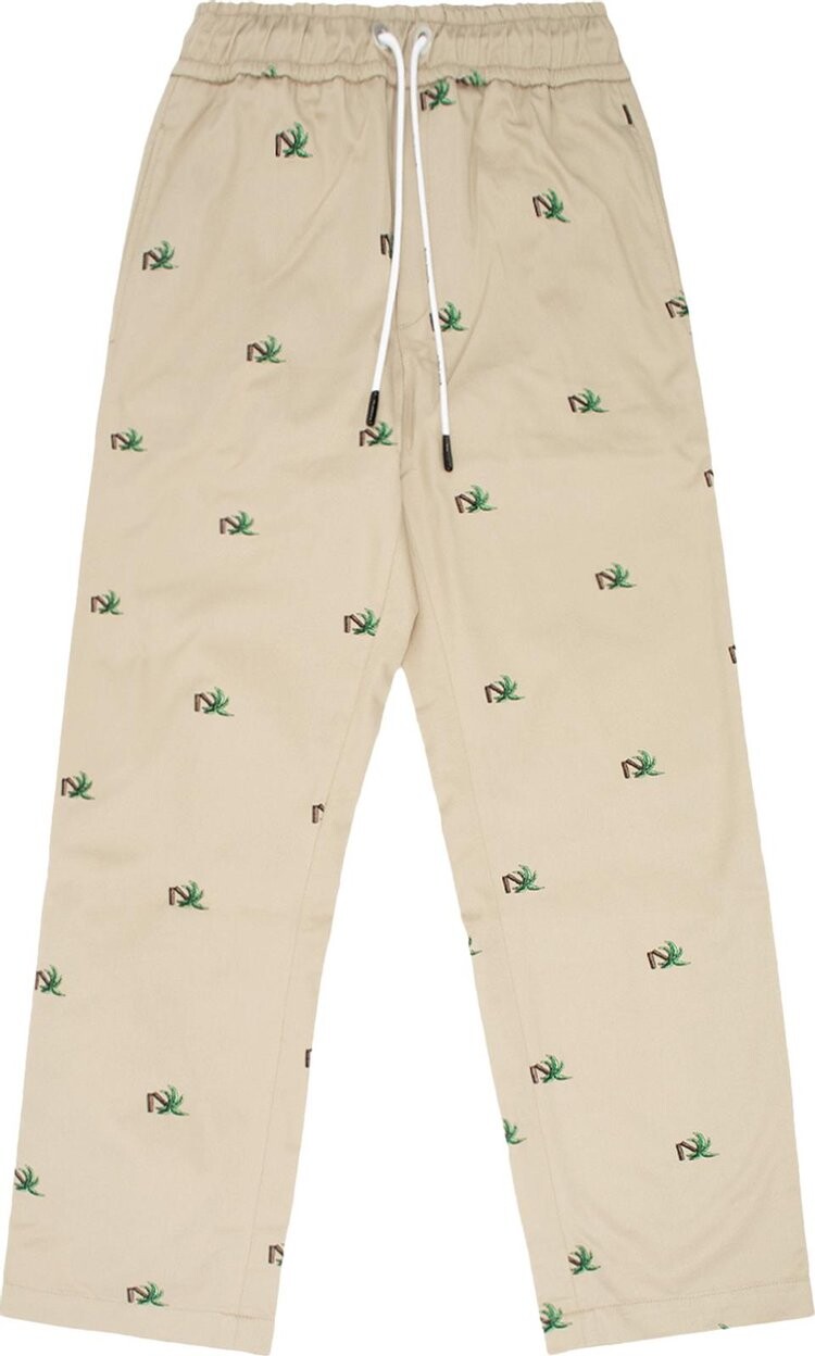

Брюки Palm Angels Broken Palm Chino Pants 'Beige/Green', коричневый